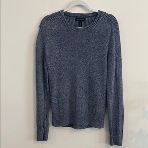 Banana Republic 100% Linen Sweater Blue‎ Melange Natural Fiber Casual Cozy S